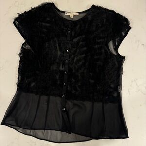 Nanette Lepore Sheer Black Top